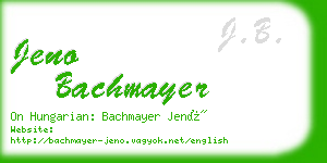 jeno bachmayer business card